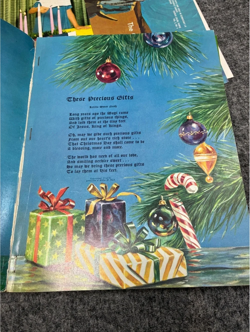 Vintage October 1961 Christmas Ideals Magazine with Holiday Ephemera Assortment
